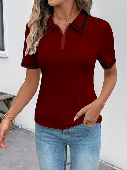 Elegant Noir Blouse with Ivory Highlights